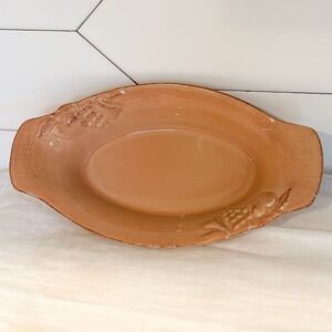 Vintage Casafina Casa Stone Madeira Oval Ceramic Serving Platter
